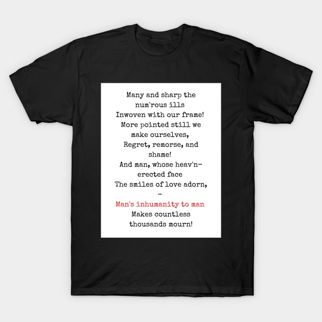 Robert Burns Poem T-Shirt by DarioNelaj